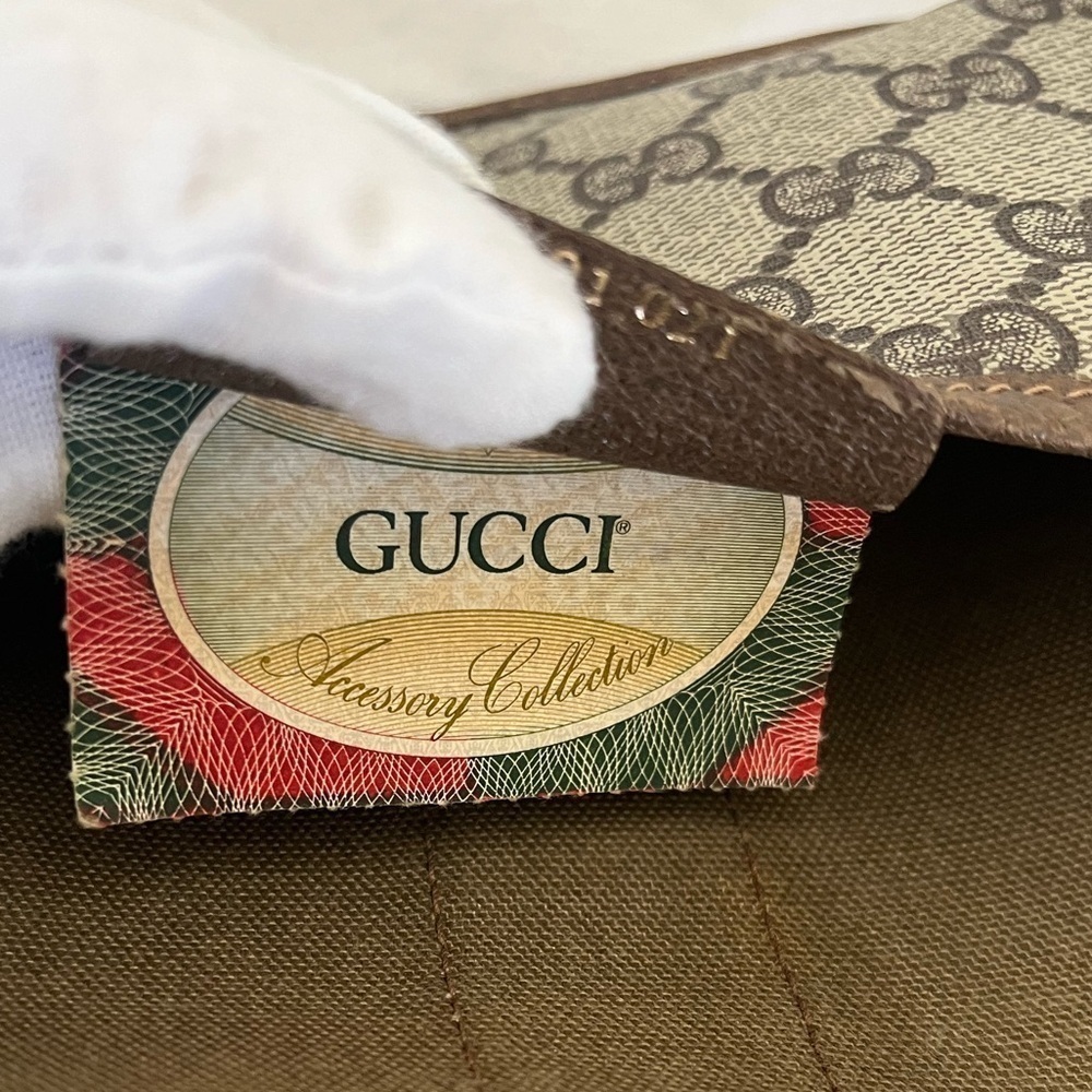 Vintage Gucci GG Supreme Sherry Line Clutch Italy Rare - Picture 12 of 15